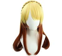 D4DJ Aimoto Rinku Cosplay Wig 60cm Long Curly with Split Hair Hoop Heat Resistant Synthetic Hair Party Wig + A Wig Cap