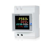 D52-2066 Probador de medidores energía monofásico digital 6 en 1 Din Rail Tensión AC Corriente Factor potencia Activo KWH Consumo electricidad con pantalla LCD alta definición completa a color