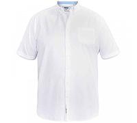 D555 Camisa Oxford de manga corta James básica para hombre de tallas grandes en 5 colores, de 2XL a 6XL, blanco, 5XL Grande