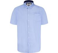 D555 Camisa Oxford de manga corta para hombre de tallas grandes James Basic en 5 colores, de 2XL a 6XL, azul marino, 4XL Grande