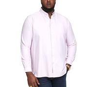D555 Camisa Oxford Richard básica de manga larga para hombre, Tallas Grandes, en 5 colores, de 2XL a 6XL, rosa, 6XL Grande
