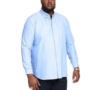 D555 Camisa Oxford Richard básica de tallas grandes para hombre, manga larga, en 5 colores, de 2XL a 6XL, azul celeste, XXL Grande
