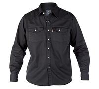 D555 - Camisa vaquera (tamaño kingsize), color negro, Negro , 5XL