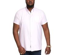 D555 James Basic Oxford - Camisa de manga corta para hombre, talla grande, 5 colores, 2XL a 6XL, rosa, 6XL Grande