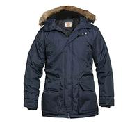 D555 Lovett - Parka de hombre con capucha y mangas largas, azul marino, 7XL grande