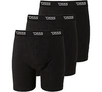D555 Pantalones cortos bóxer para hombre, talla grande, 3 unidades, para hombre, Negro, XXL