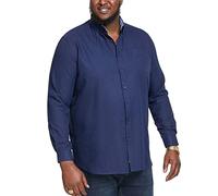 D555 Richard Basic Oxford - Camisa de manga larga para hombre, talla grande, 5 colores, 2XL a 6XL, azul marino, 6XL Grande