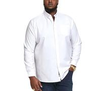D555 Richard Basic Oxford - Camisa de manga larga para hombre, talla grande, 5 colores, 2XL a 6XL, blanco, 5XL