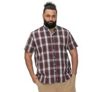 D555 Shields - Camisa de manga corta a cuadros con bolsillo para hombre, color rojo, talla 2XL-6XL, rosso, 6XL