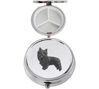 D6 Yorkshire Terrier perro acabado negro hecho de fino peltre inglés en un espejo 3 secciones Caddy Pastillero contenedor