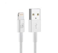 D8 Cable 1m USB Tipo A Lightning Carga+Datos Certificado MFi Blanco Compatible con iPhone 13 12 11 X iPad Pro PSC-0599