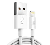 D8 Cable 2m USB Tipo A Lightning Carga+Datos Certificado MFi Blanco Compatible con iPhone 14 14 Pro 13 12 11 X iPad Pro PSC-0327