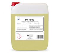 D9-PLUS Quitagrasas Profesional 20 L, Uso Directo, Desengrasante Enérgico para Filtros de Campana, Planchas, Superficies, Suelos y Grasas Alimentarias.