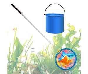 da - atrapa insectos | Kit de playa compacto para cangrejo, red extensible para piscina para niños, herramienta de aterrizaje con cubos plegables para niños y niños