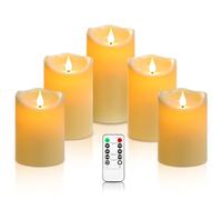 Da by Velas LED Altura de Vela 10 cm × 2, 13.5 cm × 2, 16.5 cm × 1; Diámetro 8cm; La última Vela de la batería del Estilo 5PCS