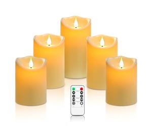 Da by Velas LED Altura de Vela 10 cm × 2, 13.5 cm × 2, 16.5 cm × 1; Diámetro 8cm; La última Vela de la batería del Estilo 5PCS