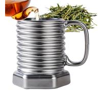 Da Caffè - Vasos para bebidas con diseño de rosca de 380 ml, de té, tazas hexagonales de color negro de estilo industrial moderno | Para capuchino, leche, cacao, vino, cerveza, cocina,