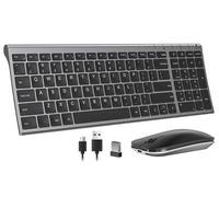 da - Conjunto de Teclado y ratón inalámbricos, Delgado, Recargable y de bajo Perfil, Teclado inalámbrico y Mouse con Almohadilla de número para Dispositivos Windows