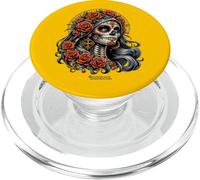 Dá de Muertos - Maquillaje para niña de Rosas y cráneo PopSockets PopGrip para MagSafe