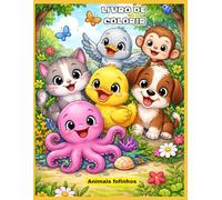 Da Fazenda ao Fundo do mar - Livro de Colorir: Animais Felizes para Colorir - Infantil