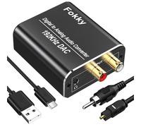 DA, Fokky 192 kHz DAC Digital to Analog Audio Konverter, SPDIF coaxial Toslink to Analog Stereo 3,5 mm Audio,1M optischem Kabel unterstützt HDTV DVD Blu-ray Sky Spielkonsole