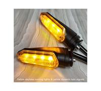 (da giallo a giallo) 2 luci direzione a LED per motocicletta, luce lampeggiante ambra, lampada di