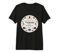 Da Gracias con un corazón Agradecido Acción de Gracias Otoño Otoño Camiseta Premium