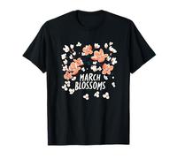 Da la Bienvenida a la Primavera con Este gráfico de Flores de Marzo Camiseta