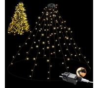 DA LIGHT Guirnalda LED interior/exterior: 10x2m, 250 LED 2500K. 8 modos + temporizador con memoria. Impermeable IP44. Económica. Perfecta para el árbol de Navidad.