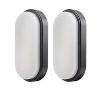 da LIGHT Lámpara de techo LED de 12 W, 1020 lúmenes, extraplana, 42 mm, lámpara LED IP54, protección contra salpicaduras, 230 V, para baño, salón, sótano, blanco netural, 4000 K (2 unidades)