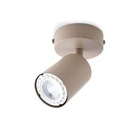 da LIGHT Retro lámpara de techo & empotrable GU10, foco de techo giratorio y orientable de 1 llama, sin lámpara incluida, lámpara de techo tipo spot en color capuchino para salón, dormitorio, cocina y