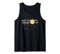 Da los Primeros Pasos hacia tu alegría Night Sky Cita Positiva Camiseta sin Mangas