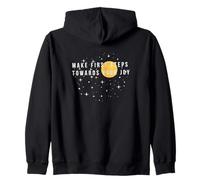 Da los Primeros Pasos hacia tu alegría Night Sky Cita Positiva Sudadera con Capucha