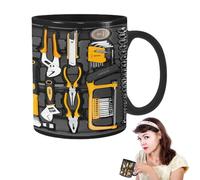 da Meccanico Divertente - Ceramica Nera Grande Capacità, da Caffè Tè Bevanda, Tazzaes Oversize per Whisky Birra Succo | Regalo Originale per Uomini Appassionati Auto Meccanici