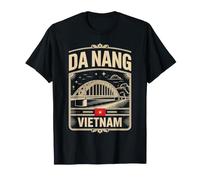 Da Nang Vietnam - Emblema de Viaje con Emblema de Color Crema Camiseta