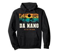 Da Nang Vietnam Retro Atardecer Tropical Palm Beach Sudadera con Capucha