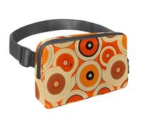 Da rienda suelta a tu aventura con nuestra riñonera de viaje, bolsa cruzada para correr, senderismo, ciclismo, perfecta para hombres y mujeres, patrón de discos naranja, Multicolor#01,