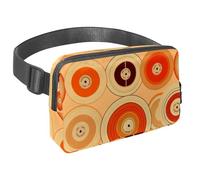 Da rienda suelta a tu aventura con nuestra riñonera de viaje, bolsa cruzada para correr, senderismo, ciclismo, perfecta para hombres y mujeres, patrón de discos naranja, Multicolor#06,