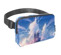 Da rienda suelta a tu aventura con nuestra riñonera de viaje, bolsa cruzada para correr, senderismo, ciclismo, perfecta para hombres y mujeres, cielo azul y nubes blancas, Multicolor#01,