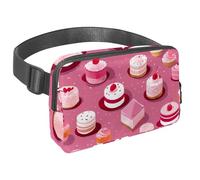 Da rienda suelta a tu aventura con nuestra riñonera de viaje, bolsa cruzada para correr, senderismo, ciclismo, perfecta para hombres y mujeres, patrón de postre rosa, Multicolor#01,