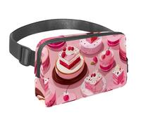 Da rienda suelta a tu aventura con nuestra riñonera de viaje, bolsa cruzada para correr, senderismo, ciclismo, perfecta para hombres y mujeres, patrón de postre rosa, Multicolor#02,