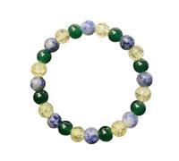 Da rienda suelta a tu interior: pulsera de constelación Leo (8 mm) - Alineación, Lazuli, (piedra natal de Leo), peridoto, ojo de tigre, zoisita, rodocrosita Qhw642, 12x9cm, Piedra
