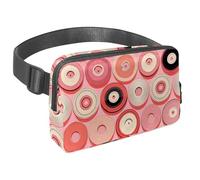 Da rienda suelta a tu pasión por los viajes, bolsa cruzada para hombres y mujeres, perfecta para correr, caminar, senderismo y ciclismo, patrón de discos rosas, Multicolor#06, 1.5x9.0x5.9in/4x23x15cm