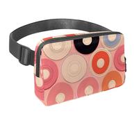 Da rienda suelta a tu pasión por los viajes, bolsa cruzada para hombres y mujeres, perfecta para correr, caminar, senderismo y ciclismo, patrón de discos rosas, Multicolor#07, 1.5x9.0x5.9in/4x23x15cm