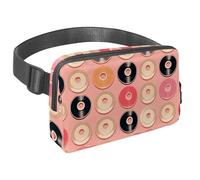 Da rienda suelta a tu pasión por los viajes, bolsa cruzada para hombres y mujeres, perfecta para correr, caminar, senderismo y ciclismo, patrón de discos rosas, Multicolor#03, 1.5x9.0x5.9in/4x23x15cm