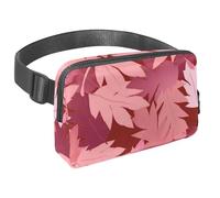 Da rienda suelta a tu pasión por los viajes, bolsa cruzada para hombres y mujeres, perfecta para correr, caminar, senderismo y ciclismo, patrón de hojas rosas, Multicolor#01, 1.5x9.0x5.9in/4x23x15cm