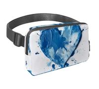 Da rienda suelta a tu pasión por los viajes con nuestra riñonera con correa ajustable, perfecta para viajes, caminar y ciclismo, patrón de pintura de corazón azul, Multicolor#08,