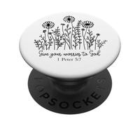 da Tus Preocupaciones a Dios Cristianos Hombres Mujeres aman a Dios Jesús PopSockets PopGrip Adhesivo