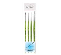 Da Vinci 373 Series .N° 0.2.4 - Juego de 3 pinceles redondos .Fibra sintética, Verde