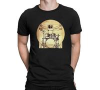 Da-Vinci-Drummer-T-Tshirts Camisetas y Tops-Mens-Ladies-Unisex-Fit-Funny-Urban-Music Black(XX-Large)
